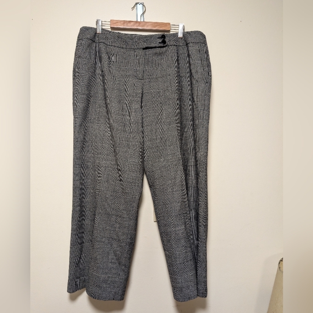Talbots Woman Petites 16W Stretch Glen Plaid Wool Trousers